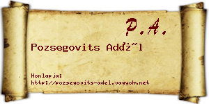 Pozsegovits Adél névjegykártya